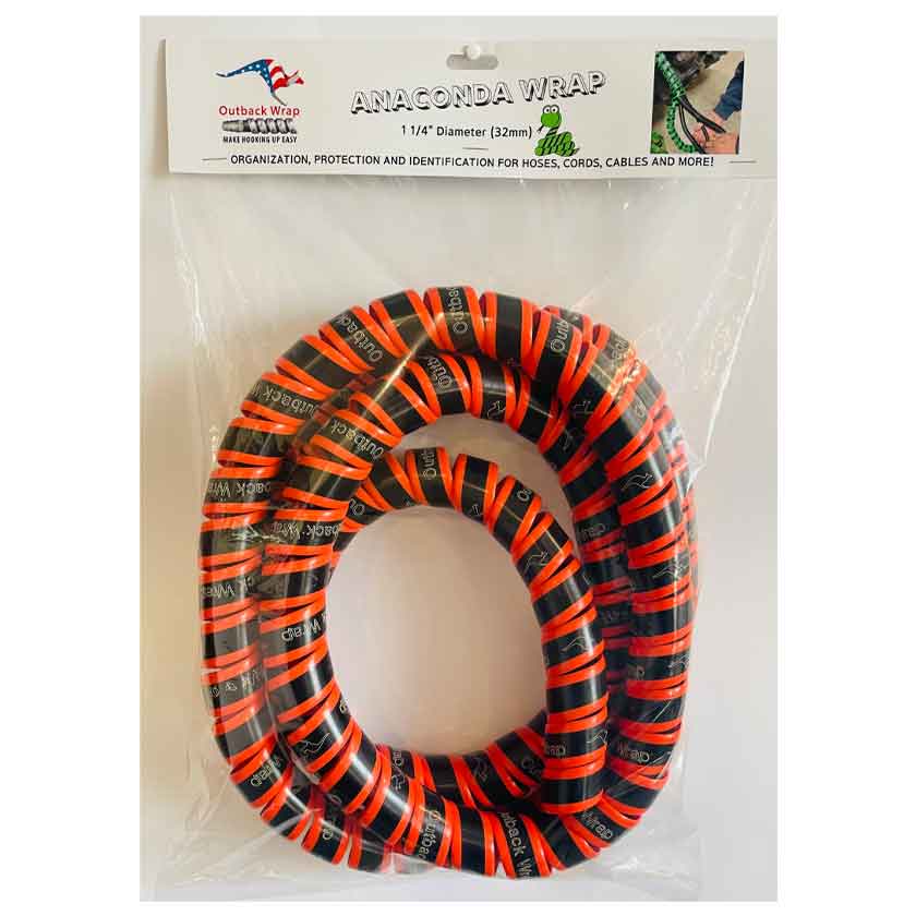 Outback Wrap Anaconda Wrap is shown here in a bag and in orange.