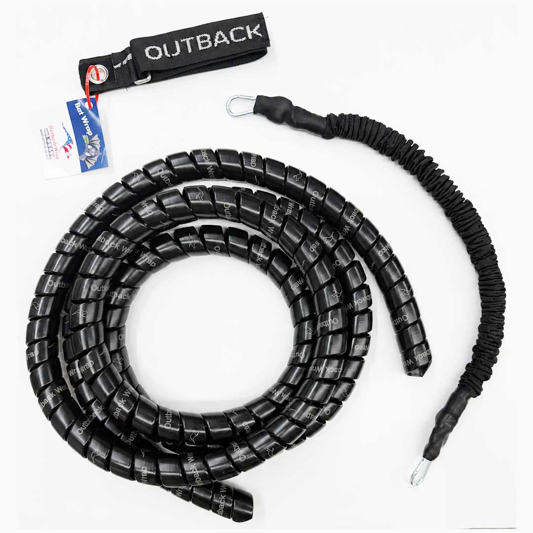 An air line protection kit for semi trucks featuring a black spiral hose wrap.