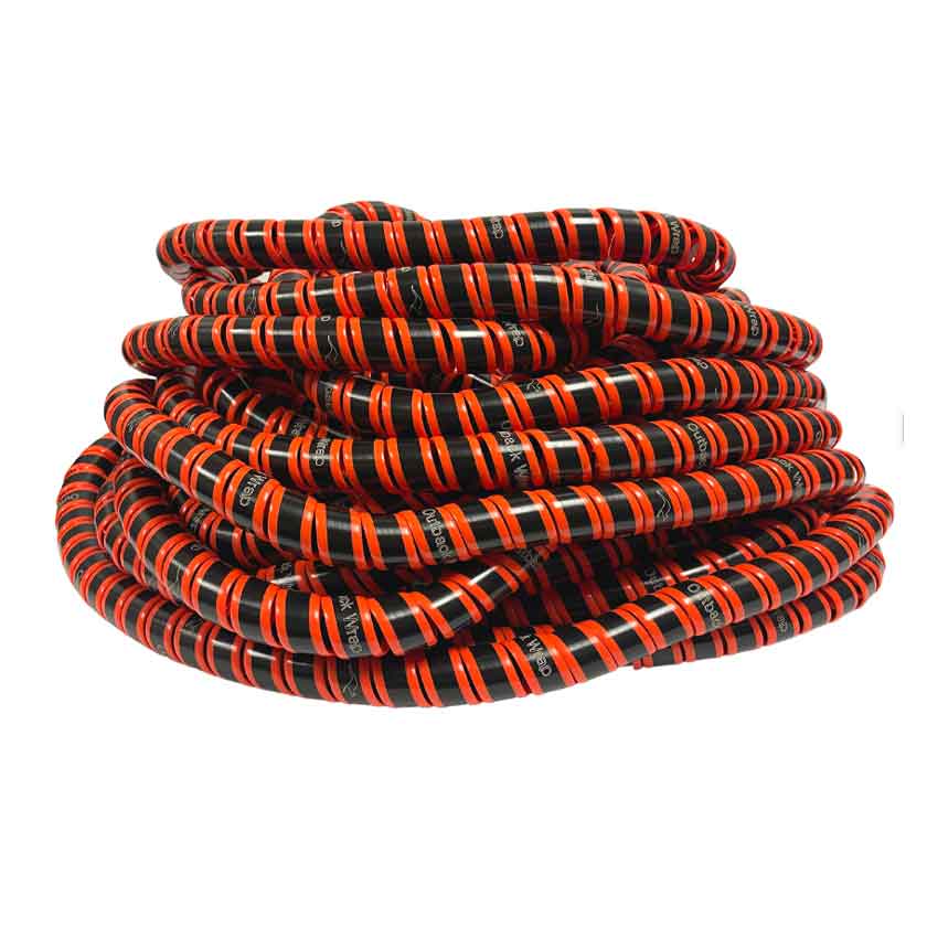 Orange Anaconda Wrap from Outback Wrap. It is used to Outback Wrap Anaconda Wrap is used to organize hoses, wires, cables and cords of all kinds.