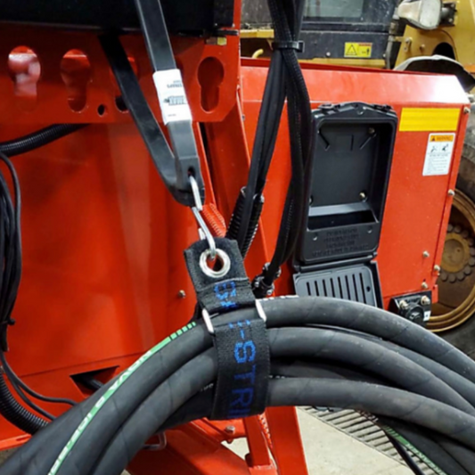 The Bat Wrap is a 21" long velcro wrap to bundle and lift up to 700 lbs of hose out of the way.