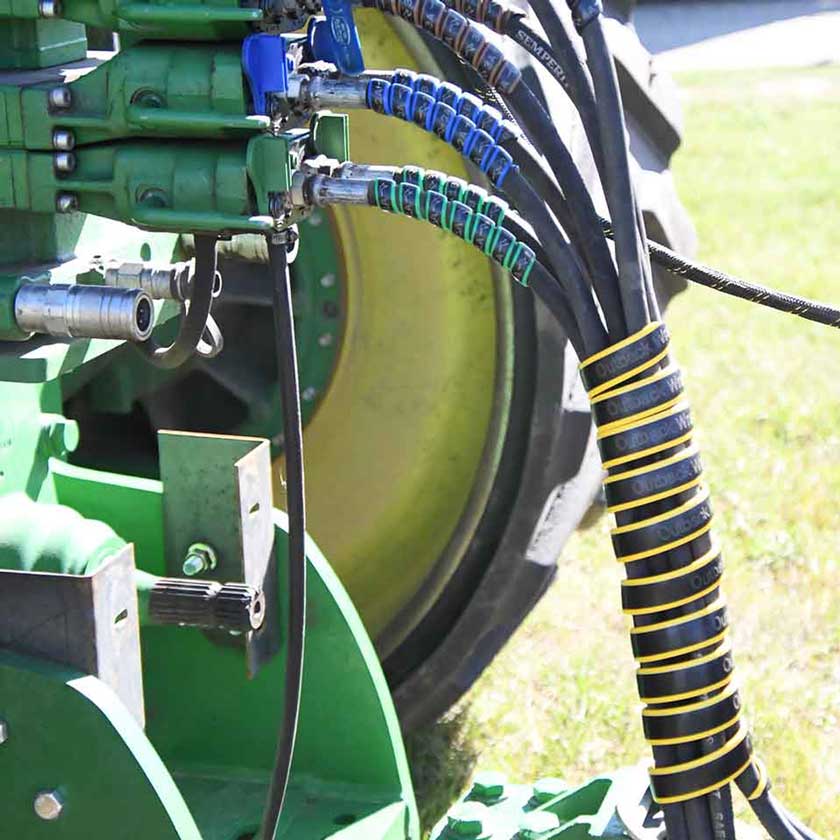 Outback Wrap hydraulic hose markers. 2 Pairs. Green & Blue