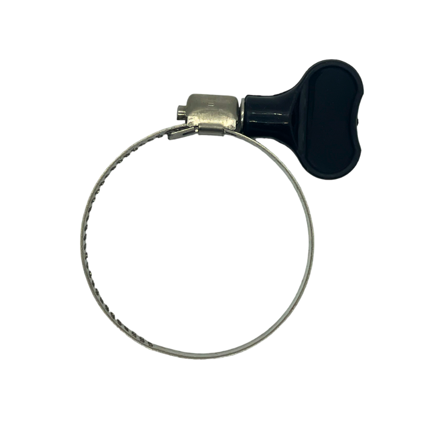 hose clamp with Black Turn Key. Stainless Steel. For 5/8" - 1 3/4"