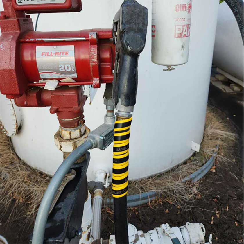 The Outback Wrap Fuel Finder system yellow wrap for gasoline.