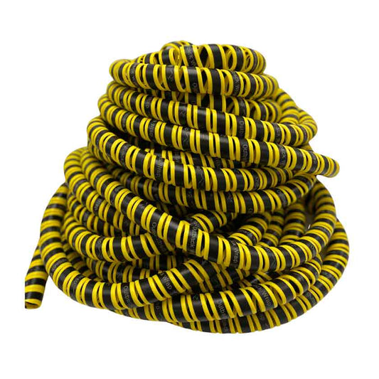 Anaconda Wrap, shown here in yellow, is a heavy‑duty hose protector built to organize, identify, and safeguard hoses, wires, cables, and cords in virtually any environment.