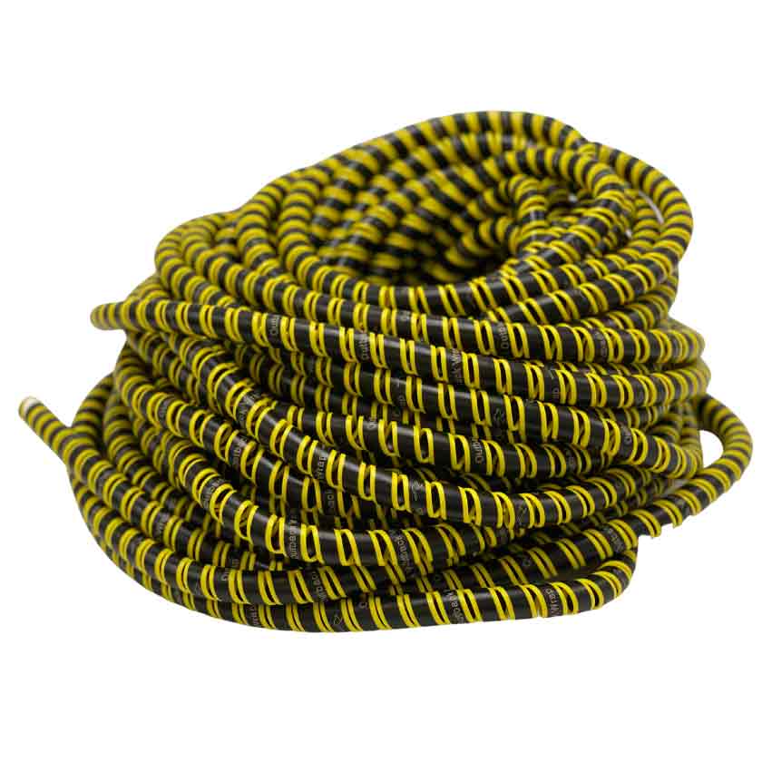 The Yellow Constrictor wrap from Outback Wrap is 5/8" in diameter and is used to bundle and contain hoses, wires, cables and cords on the farm, in the home, office or at your business.
