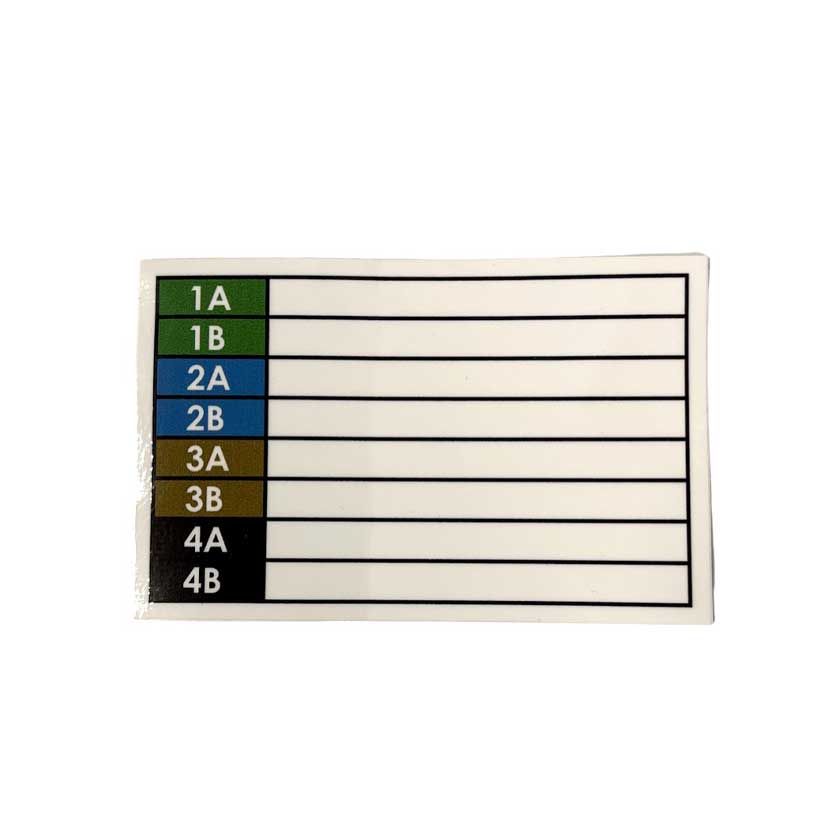 hydraulic hose identification stickers for use with outback wrap hydraulic hose markers